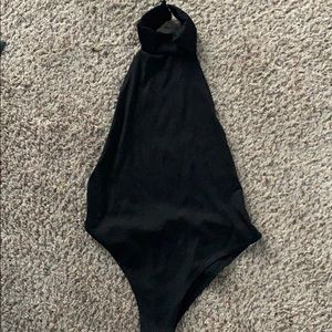 Nasty Gal Black Open Back Bodysuit
